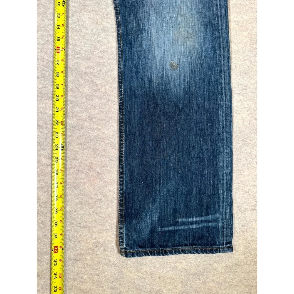 Levis 501 Original Fit Straight Jeans Mens 36x34 Blue Denim Cotton‎ Button Fly